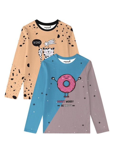 

mezmoda Boys Multicoloured 2 Printed Applique T-shirt, Multi
