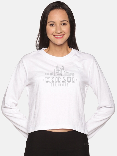 

BEVERLY BLUES Women White Printed Sweatshirt