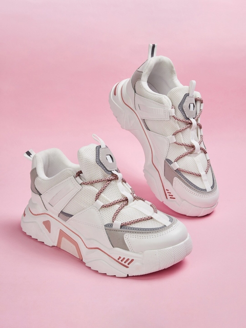 

Ginger by Lifestyle Women White Woven Design Sneakers