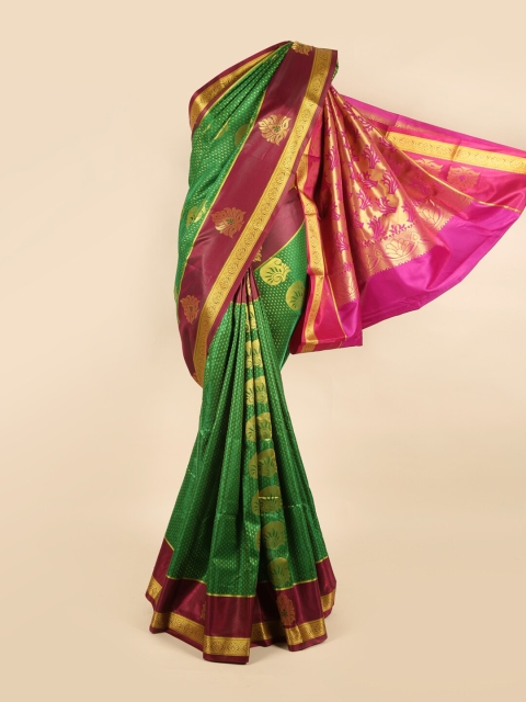 

Pothys Green & Pink Floral Art Silk Saree