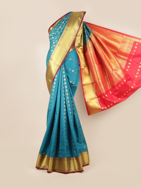 

Pothys Blue & Red Floral Art Silk Saree