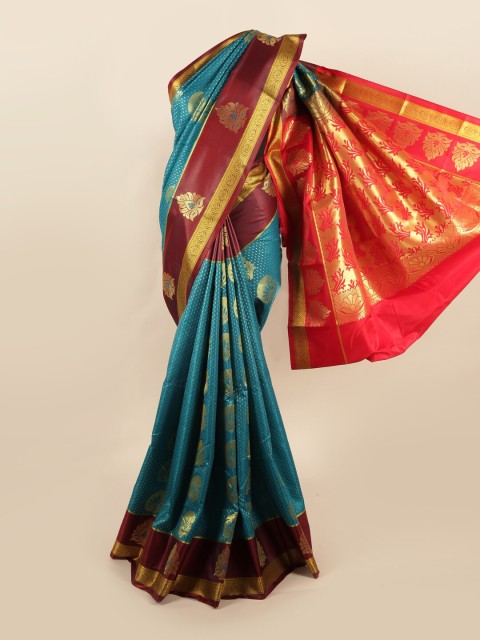 

Pothys Blue & Red Woven Design Art Silk Saree