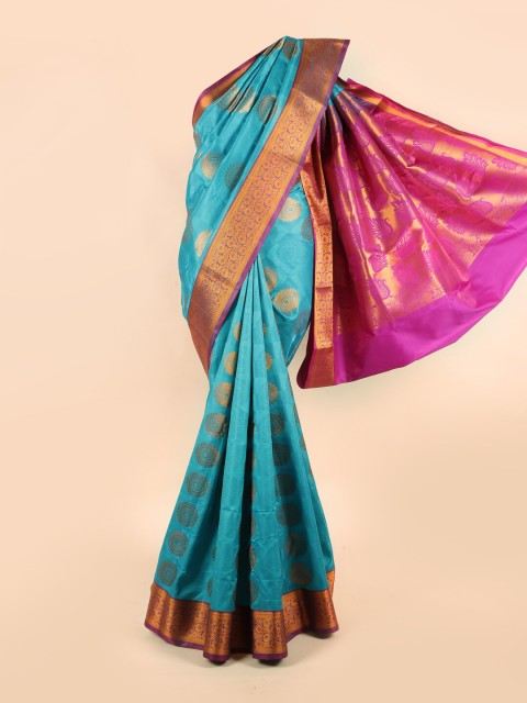 

Pothys Blue & Purple Floral Art Silk Saree