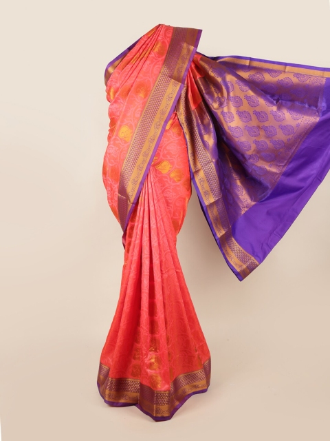

Pothys Pink & Blue Woven Design Art Silk Saree