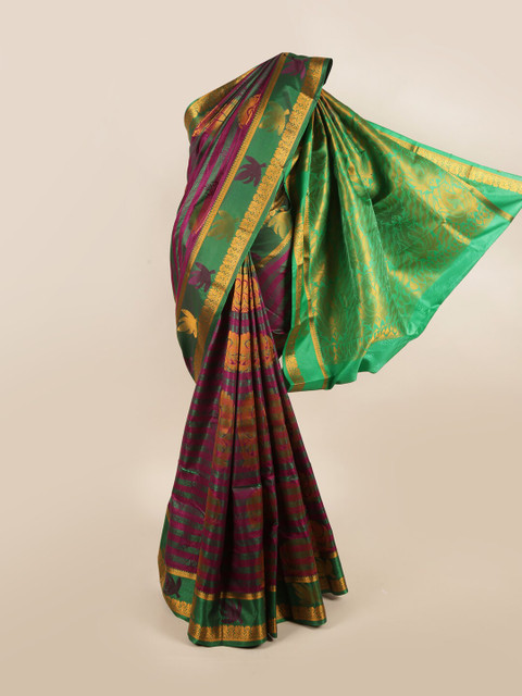 

Pothys Maroon & Green Woven Design Art Silk Saree