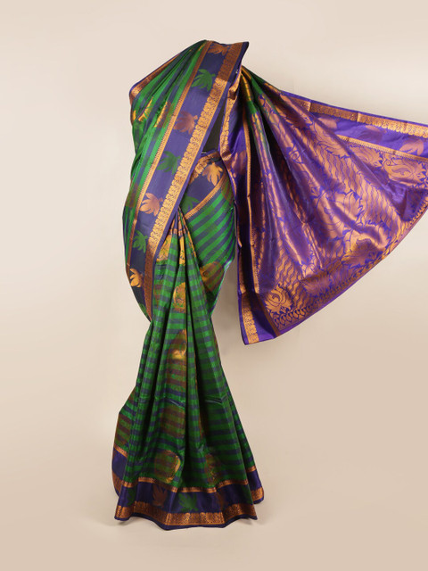 

Pothys Green & Blue Woven Design Art Silk Saree