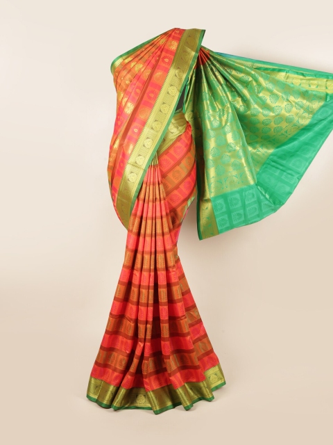 

Pothys Orange & Green Woven Design Art Silk Saree