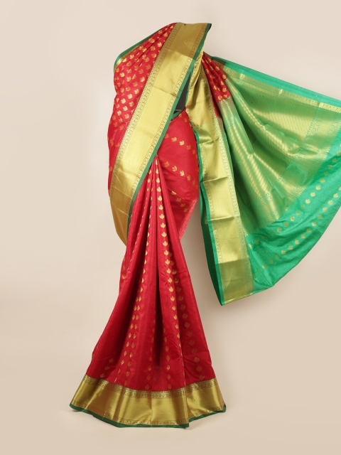 

Pothys Maroon & Gold Ethnic Motifs Art Silk Saree