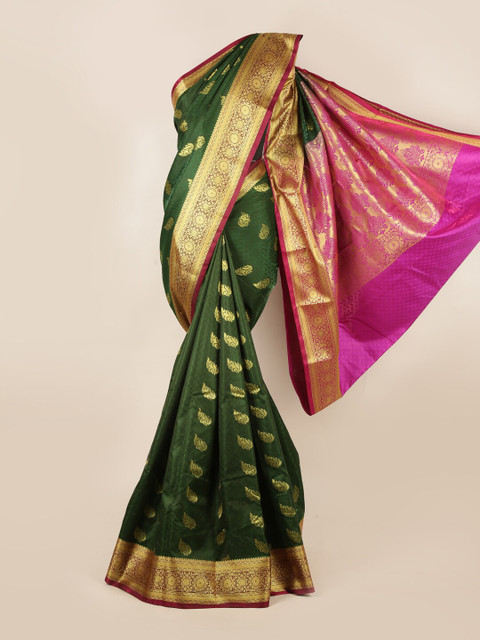 

Pothys Green & Magenta Ethnic Motifs Zari Art Silk Saree