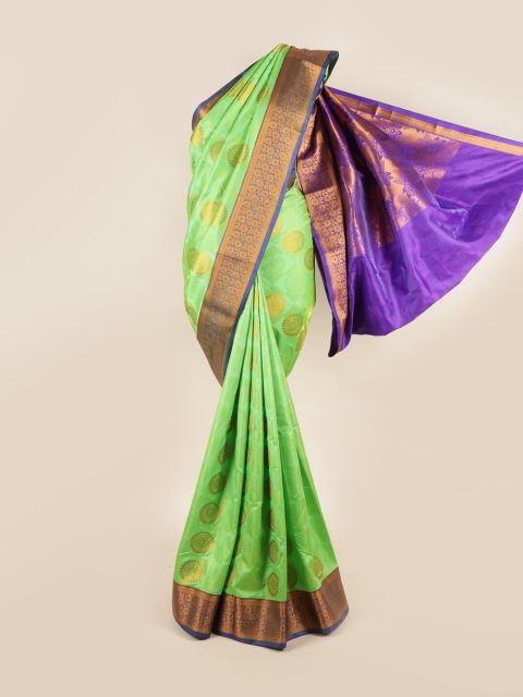 

Pothys Green & Blue Ethnic Motifs Zari Art Silk Saree