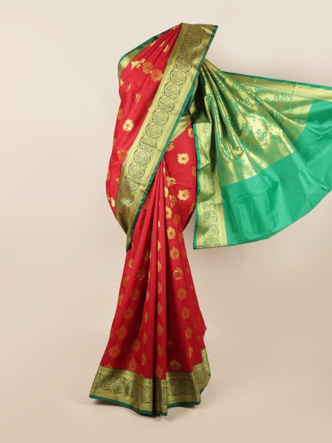

Pothys Red & Green Ethnic Motifs Zari Art Silk Saree