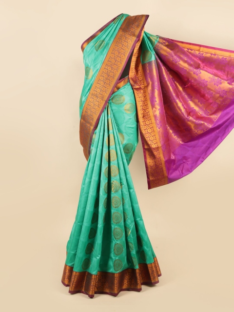 

Pothys Green & Pink Woven Design Art Silk Saree