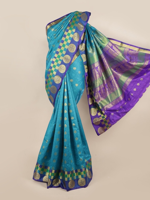 

Pothys Blue & Purple Woven Design Art Silk Saree