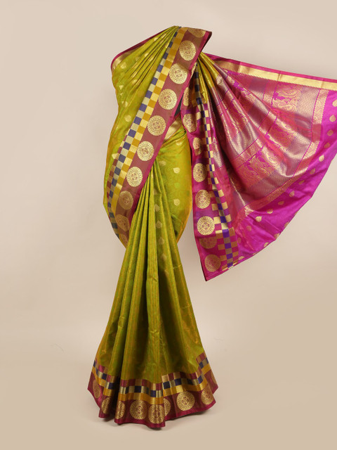 

Pothys Green & Pink Woven Design Zari Art Silk Saree