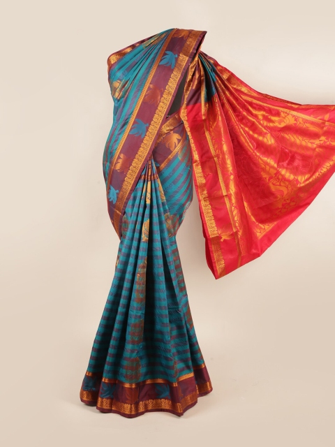 

Pothys Blue & Orange Woven Design Zari Art Silk Saree