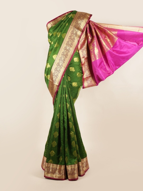 

Pothys Green & Purple Woven Design Art Silk Saree