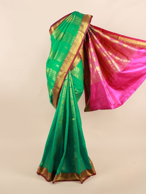 

Pothys Green & Gold Ethnic Motifs Zari Art Silk Saree