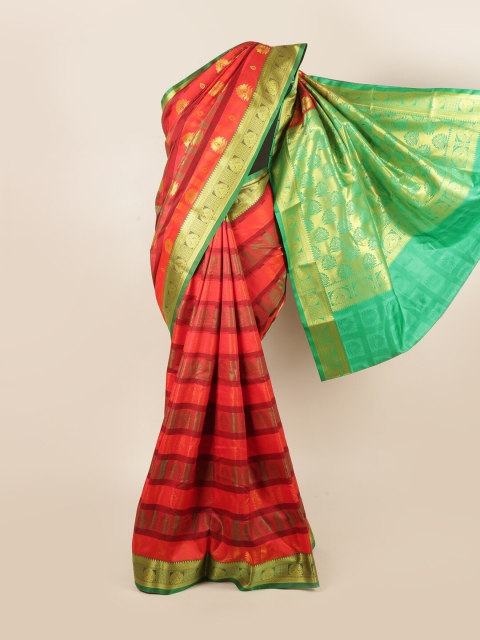 

Pothys Red & Green Ethnic Motifs Zari Art Silk Saree