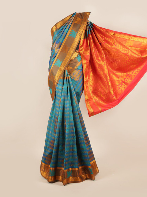 

Pothys Blue & Pink Woven Design Zari Art Silk Saree