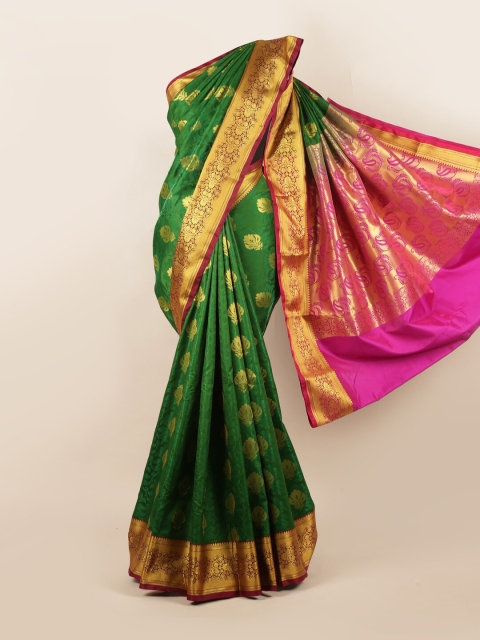 

Pothys Green & Pink Woven Design Art Silk Saree