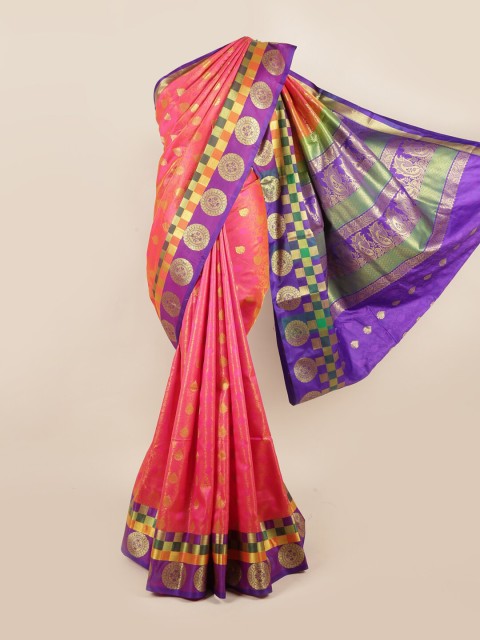 

Pothys Pink & Gold Ethnic Motifs Zari Art Silk Saree