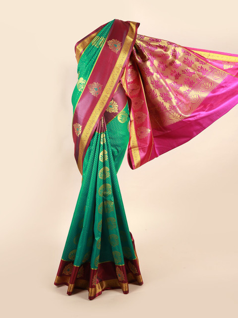 

Pothys Green & Pink Woven Design Art Silk Saree