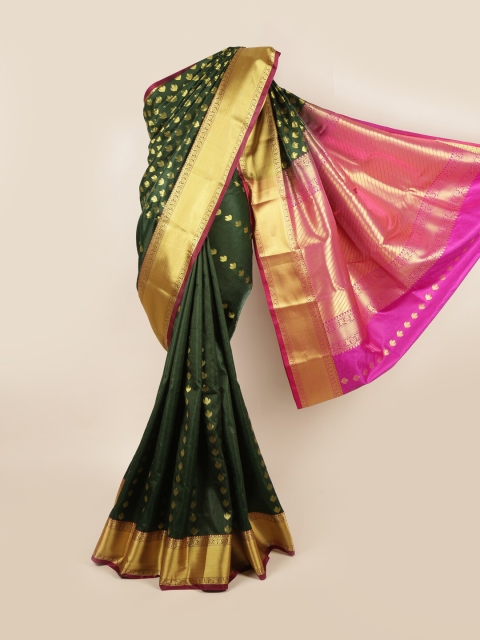 

Pothys Green & Pink Floral Art Silk Saree