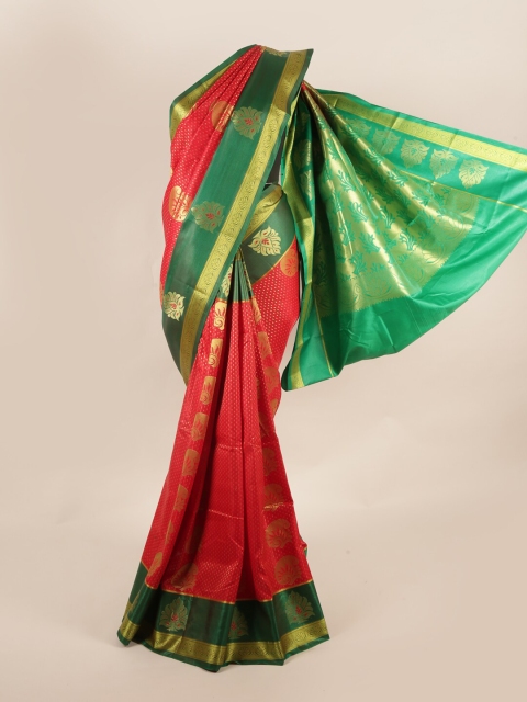 

Pothys Red & Green Woven Design Zari Art Silk Saree