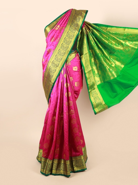 

Pothys Magenta & Green Woven Design Zari Art Silk Saree