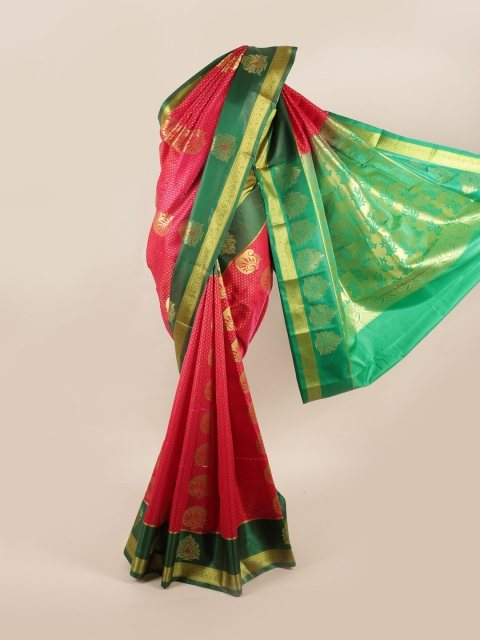 

Pothys Red & Green Ethnic Motifs Zari Art Silk Saree