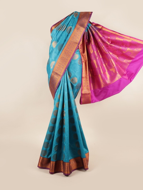 

Pothys Blue & Pink Woven Design Art Silk Saree