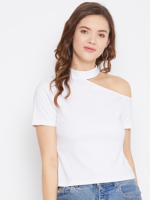 

Texco White Choker Neck Top