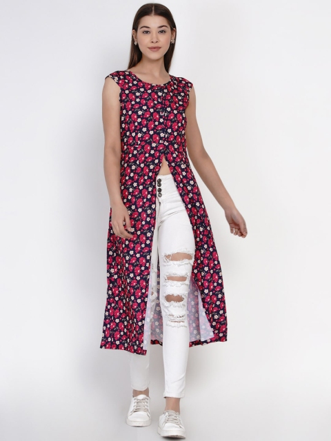 

Texco Pink Geometric Bohemian Maxi Longline Top