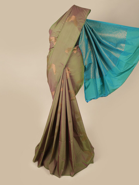 

Pothys Green & Teal Floral Art Silk Saree