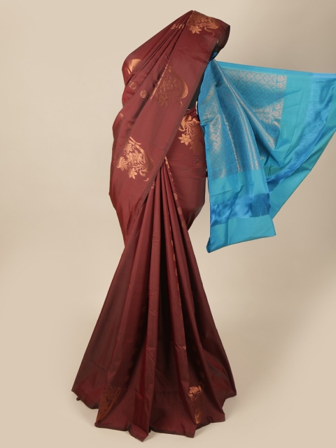 

Pothys Maroon & Blue Woven Design Zari Art Silk Saree