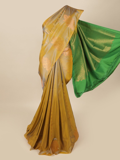 

Pothys Green & Yellow Floral Art Silk Saree