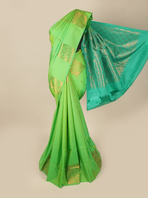 

Pothys Green & Teal Floral Zari Art Silk Saree