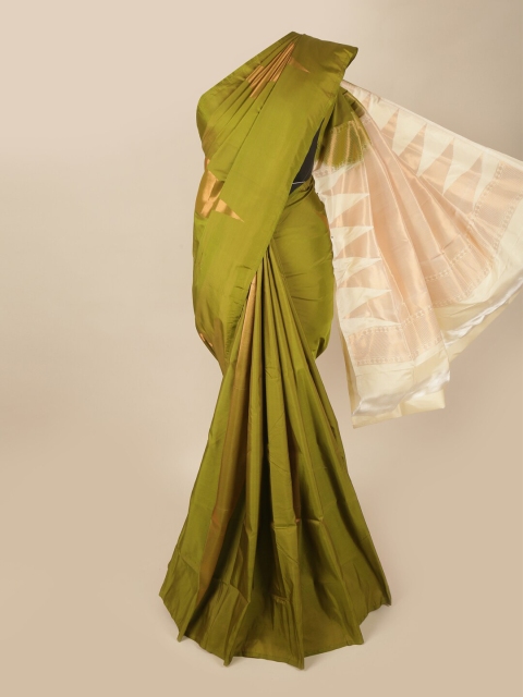 

Pothys Green & White Woven Design Art Silk Saree