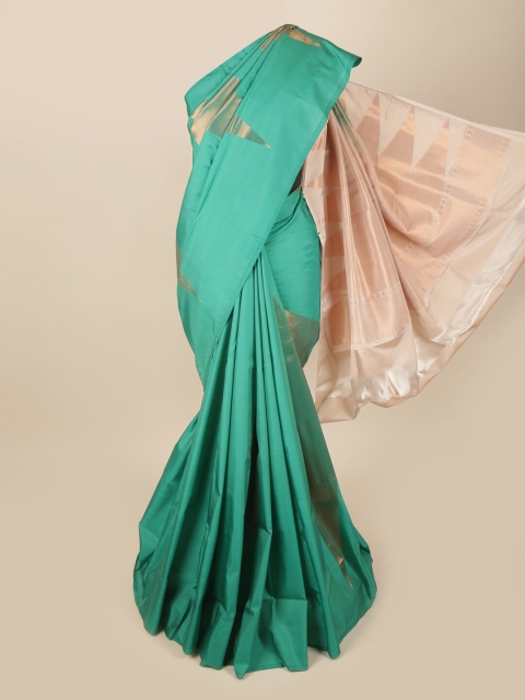 

Pothys Green & Copper-Toned Art Silk Saree