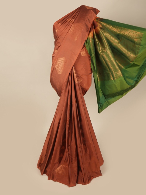 

Pothys Rust & Green Ethnic Motifs Art Silk Saree