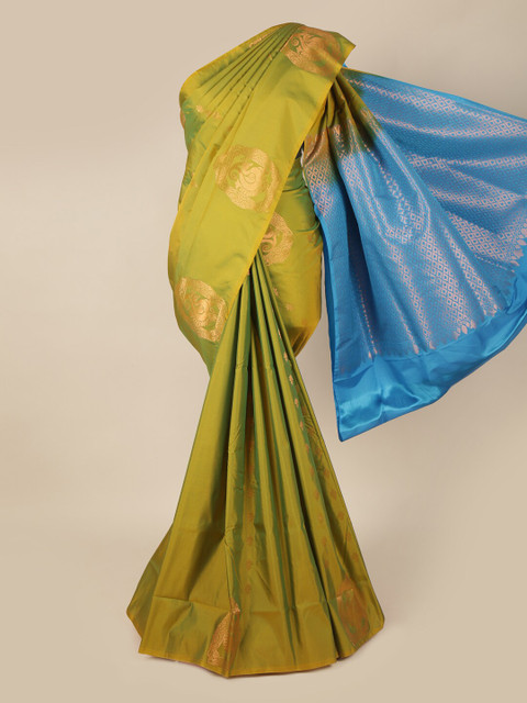

Pothys Green & Blue Woven Design Art Silk Saree