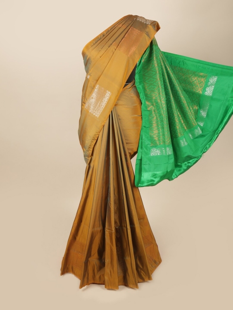 

Pothys Green & Brown Ethnic Motifs Zari Art Silk Saree