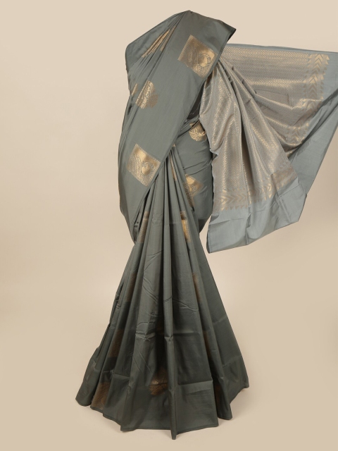 

Pothys Grey & Gold-Toned Woven Design Art Silk Saree