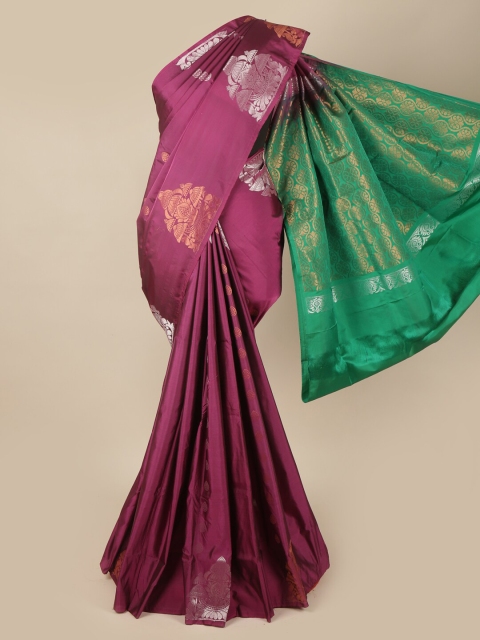 

Pothys Purple & Green Woven Design Zari Art Silk Saree