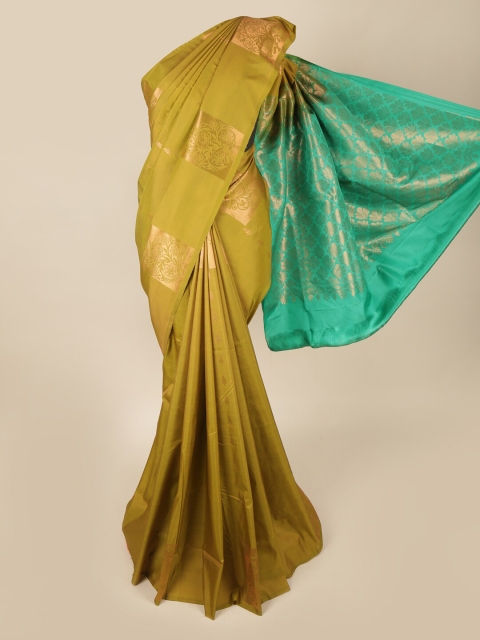 

Pothys Green & Gold-Toned Ethnic Motifs Zari Art Silk Saree