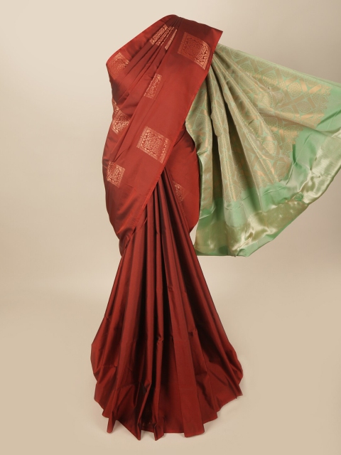 

Pothys Rust & Green Woven Design Art Silk Saree