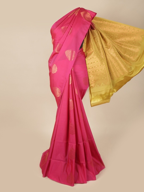 

Pothys Pink & Yellow Woven Design Zari Art Silk Saree