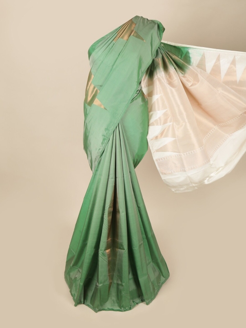 

Pothys Green & Cream-Coloured Woven Design Art Silk Saree