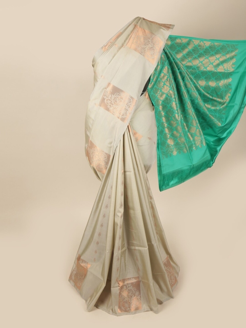 

Pothys Grey & Green Woven Design Zari Art Silk Saree