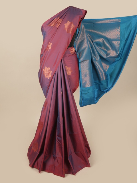 

Pothys Purple & Blue Floral Art Silk Saree